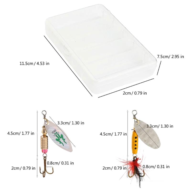 5 шт. Металлическая вращающаяся блесна для дальнего заброса с крючком, блестками, искусственными приманками, твердый металлический спиннер, простая в использовании