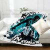 Custom Name Personalized football star Print Blankets, Home Decor, Bedroom, Sofa, Camping, Couch, Gifts for Birthday Christmas
