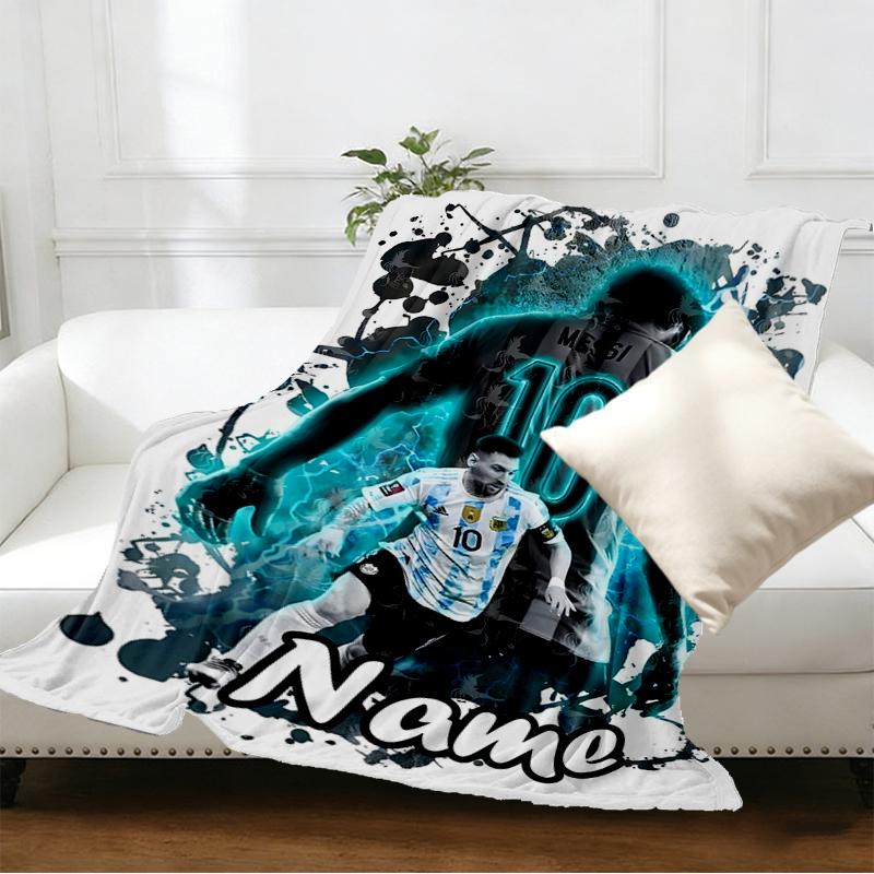 Custom Name Personalized football star Print Blankets, Home Decor, Bedroom, Sofa, Camping, Couch, Gifts for Birthday Christmas