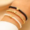High Quality 2026 Popular Fashion Simple Versatile Beaded Elastic Bracelet Cross Love Bracelet Bracelet Men and Women