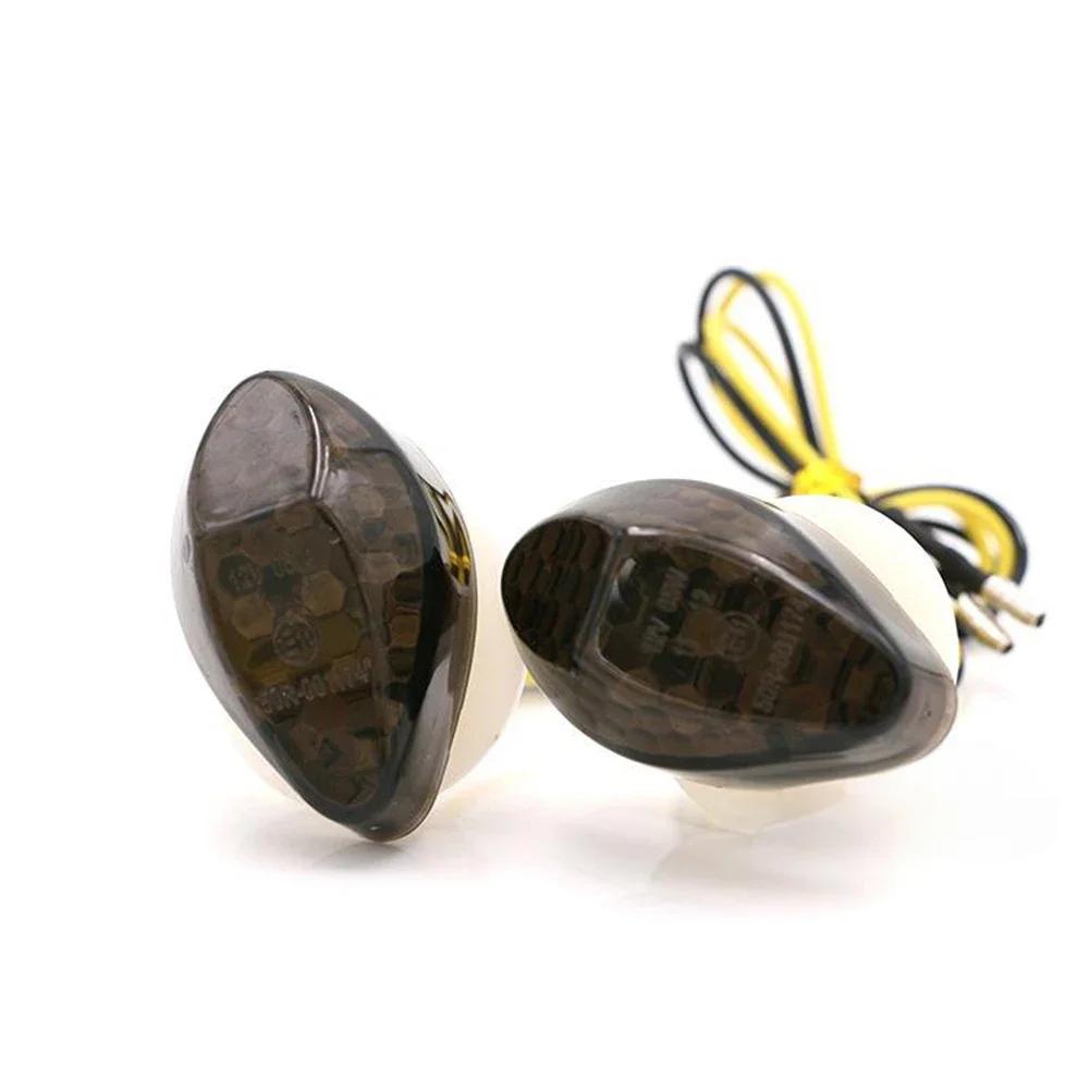 2 шт. янтарные 12 В светодиодные поворотники для мотоцикла, индикаторная линза ABS, направленный свет, подходит для Kawasaki Suzuki Yamaha Honda, аксессуары