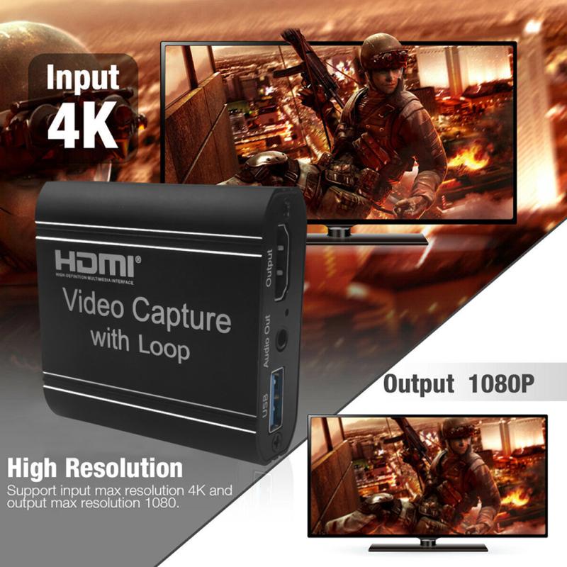 Capture  Card Metal 4k 60hz 1080p Usb Hdmi-compatible Loop Out Game Record Card