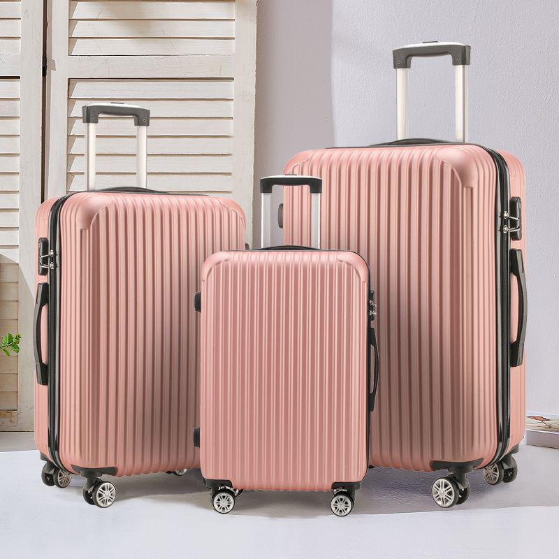 Sturdy and Durable Three-Piece Luggage Set with Anti-Collision Corners: 20, 24, 28 Inch Sizes