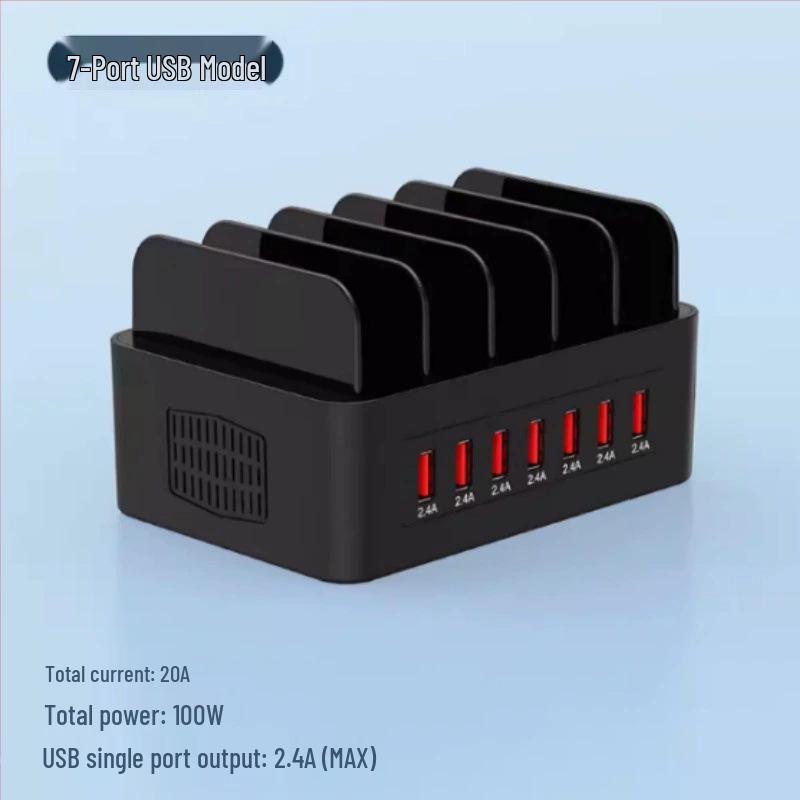 Многофункциональное USB-зарядное устройство высокой мощности 150 Вт со подставкой - Держатель для телефона на 7 и 16 портов