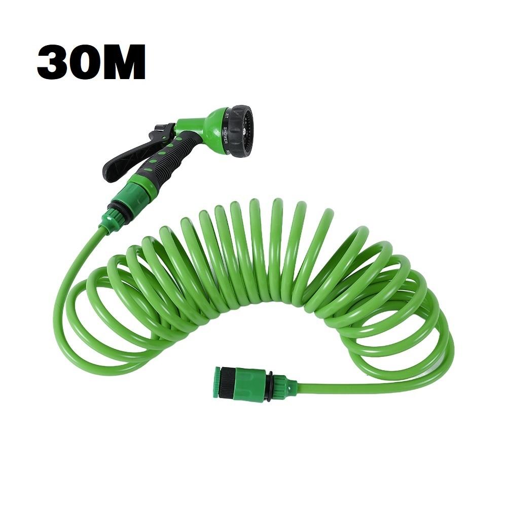 Садовый шланг-спираль из ЭВА с пружинным возвратом, с 3/4" коннектором и 7-функциональным распылителем для купания питомцев, мытья машин