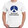 Футболка с логотипом Rockwell International - Несуществующая аэрокосмическая компания - Белая футболка