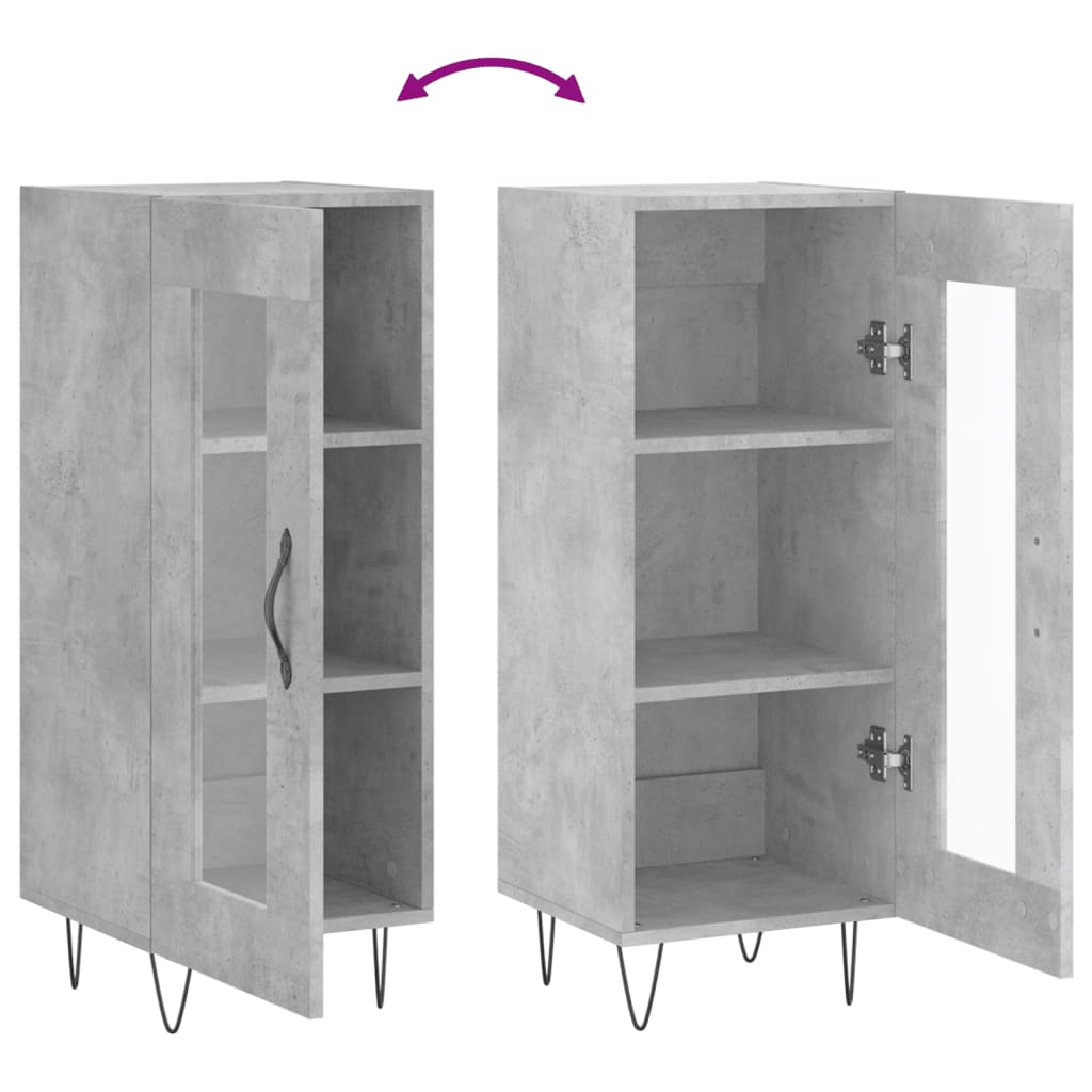 Sideboard Concrete Grey 34.5 x 34 x 90 cm Engineered Wood
