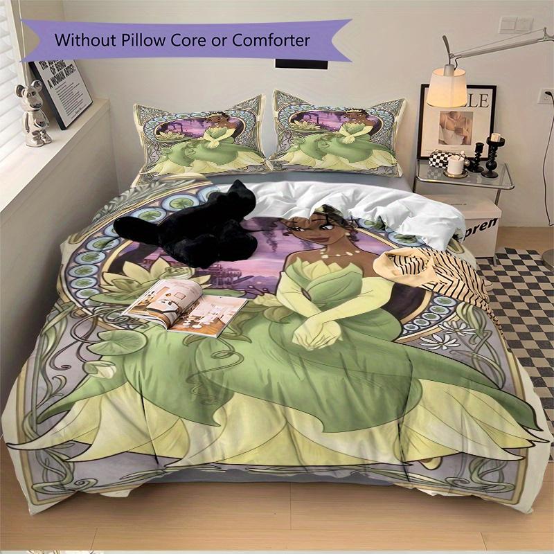3pcs Tiana Princess Bedding Set - 1 Soft Quilt Cover + 2 Pillowcases, Machine Washable - Suitable for All Seasons, Perfect Gift for Family and Fr