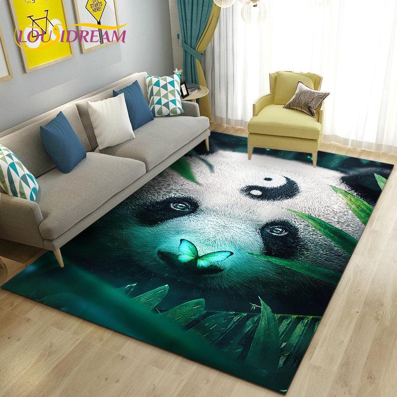 3D мультфильм милый коврик с пандой, ковер для гостиной, спальни, дивана, коврик для кухни, украшение для кухни, детские игры, нескользящий напольный коврик