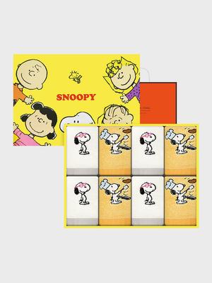 Полотенце Songwol Snoopy Love It Ring 8 шт. (Слоновая кость 4P + Желтый 4P)