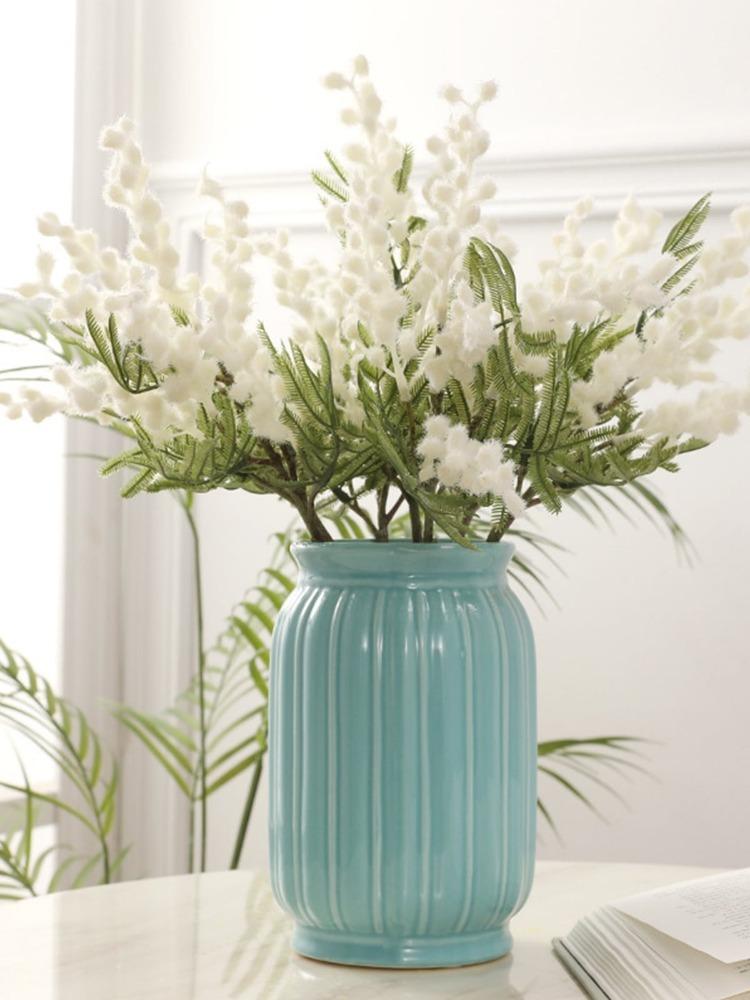 3 шт., 38 см, искусственные цветы акации, желтая мимоза, спрей, вишня, фруктовая ветка для свадьбы, украшение домашнего стола, искусственный цветок