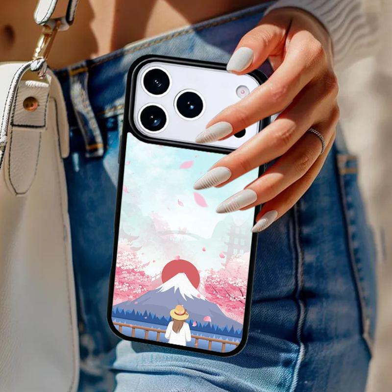 Чехол для телефона с изображением горы Фудзи Для iPhone 17 Air 14 15 13 12 Max Чехол Для Apple 16e 11 Pro Max Plus Coque