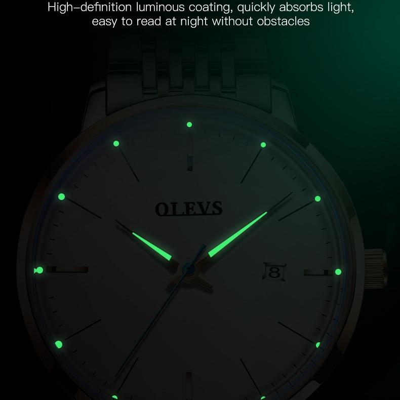 OLEVS Брендовые автоматические механические часы, модные водонепроницаемые мужские часы со стальным ремешком, мужские часы