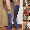 Men's Casual Business Dress Socks Middle Calf Wide Striped Sheer Nylon Stockings Formal Suit See Through Thin Faux Silk Socks