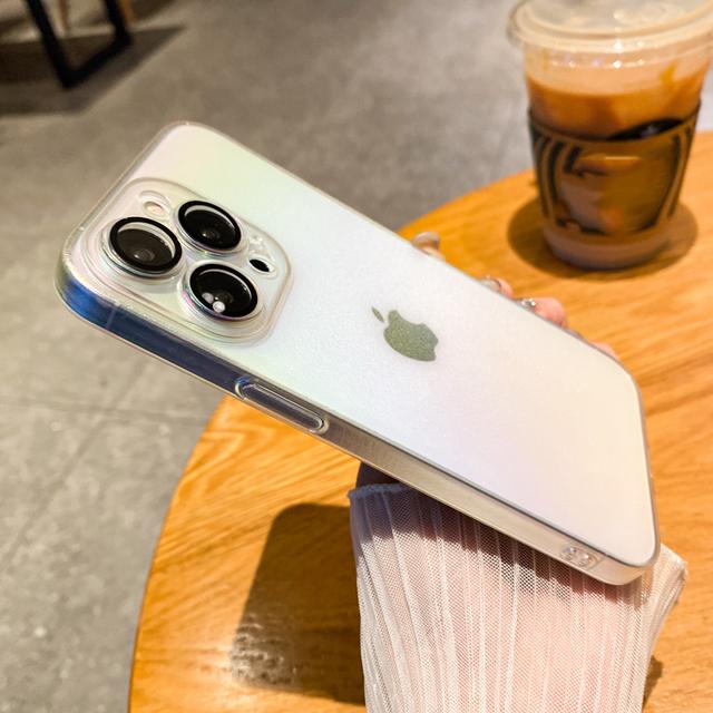 Роскошный матовый чехол для телефона с радужным лазерным градиентом для Iphone 14 11 12 13 Pro Max 14plus, прозрачная пленка, защитная пленка для камеры, жесткий чехол для ПК