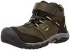 KEEN Kids' Ridge Flex Mid WP Trekking Shoes (Sizes 20.0-23.5cm) Ridge Flex Mid Waterproof, Dark Olive/Dusky Citron, 20.0cm