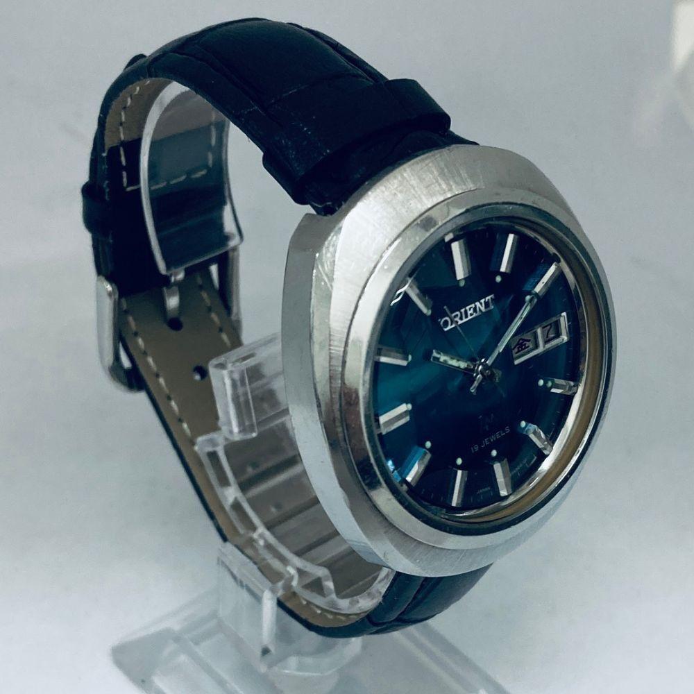 Б/у [Мужские часы] Редкие ORIENT AAA 19 камней Синий градиентный циферблат День недели Дата G104960 Винтаж