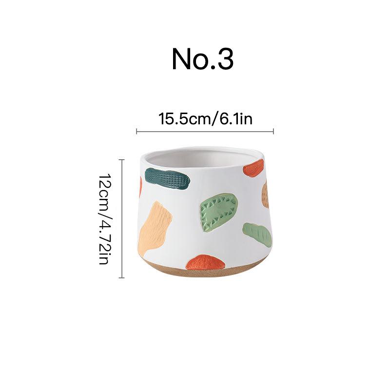 Creative Hand Painted Flower Pot Succulent Pot Ceramic Planter Home Decor Desktop Ornament Garden Decoration Bonsai Plant Pot
