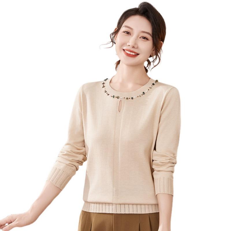 New Middle-aged Mother Autumn Clothes Bottoming Sweater Middle-aged and Elderly Women's Autumn and Winter Knitted Sweater On Clothes