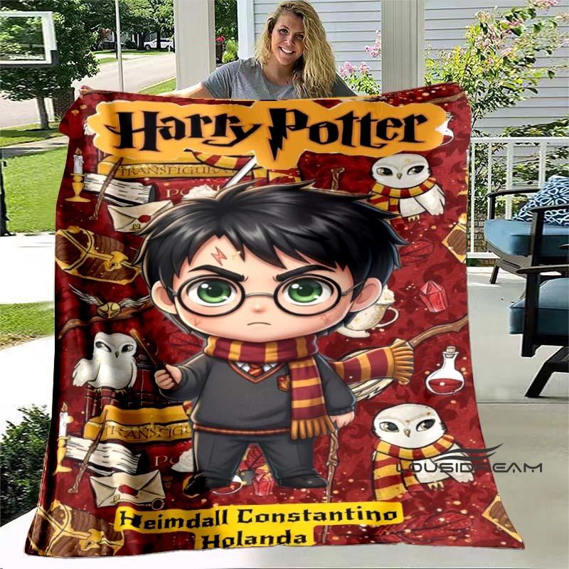 Cute & Kawaii-Style 3D Printed Blanket — Harry Potter Theme: Warm and Cozy Flannel Throw. Perfect for Bedrooms, Sofas, Beds, Sea