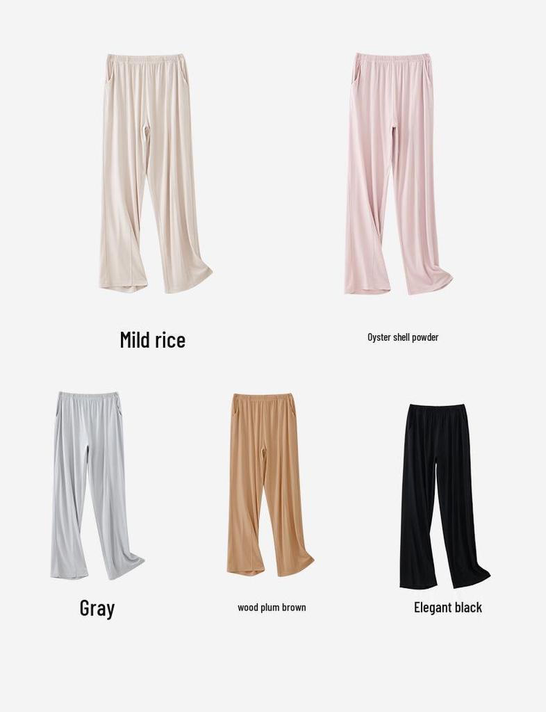 100% Модал Женские Летние Спортивные Повседневные Брюки Широкие от Бедра - Прохладные, Легкие для Ходьбы, Домашняя Одежда