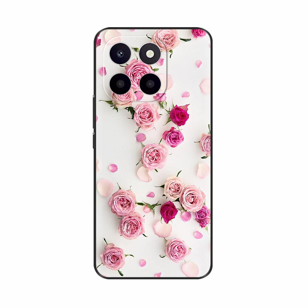 Чехол для Honor X6c Милый ТПУ Силиконовый Чехол для Телефона Для Honor X6c Задняя Крышка HonorX6c X 6C С Принтом Цветов Мягкий Силикон Coque Fundas
