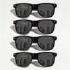 4PCS Classic Black Square Fashion Glasses with Bolt Decoration For Party Pography Wedding Birthday Graduation Hiking