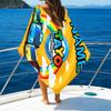 1pc TAYO Bus Beach Towel with Custom Name, Beach/Swimming/Bath/Picnic/Camping Towel, Suitable for Seaside Beaches