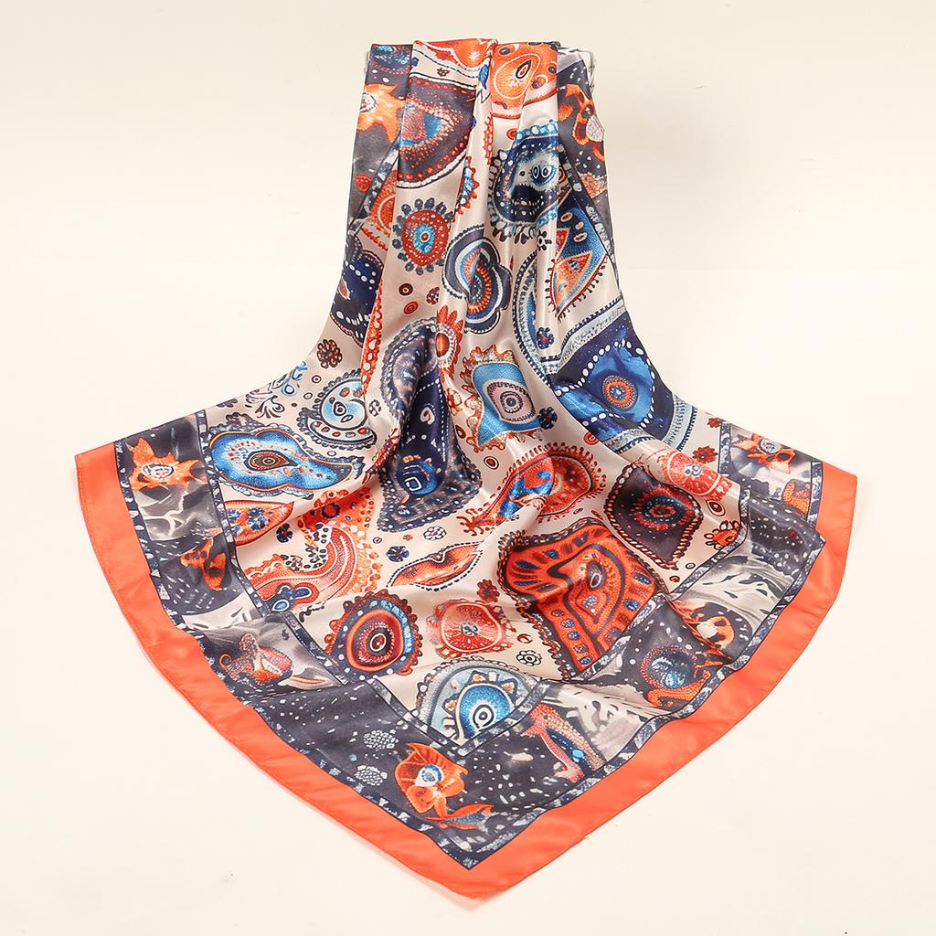 New Palestine Scarf Keffiyeh Women Printed Square Scarf Muslim Hijab Satin Silk Handkerchief Bandanna Muffler Headscarf Wraps