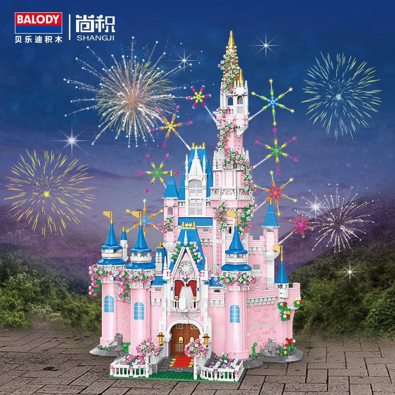 Balody Blocks Beautiful Prince Pink Castle Building Bricks Fairy Tale Brinquedos Kids Toy New Year Girl Girlfriend Present 21221
