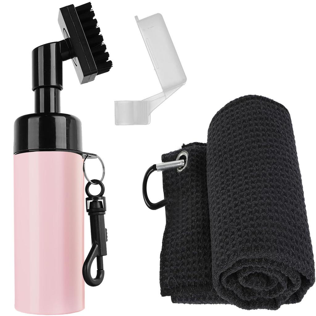 Golf Club Cleaner Brush and Microfiber Towel Cleaning Kit, Groove Sharpener Brush with Water Spray Bottle