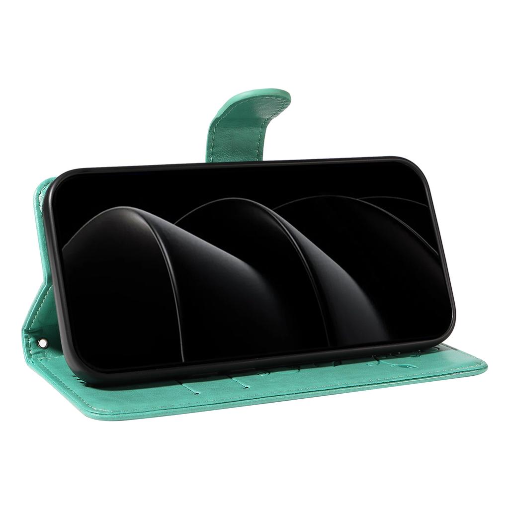 For iPhone 17 Pro Max PU Leather Cases Flower Pattern Wallet Stand Phone Cover with Strap