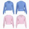 Kids Long Sleeve Ballet Gymnastics Leotard Jacket Knit Wrap Sweater Cardigan Warm-up Coat Girls Latin Ballet Dance Top