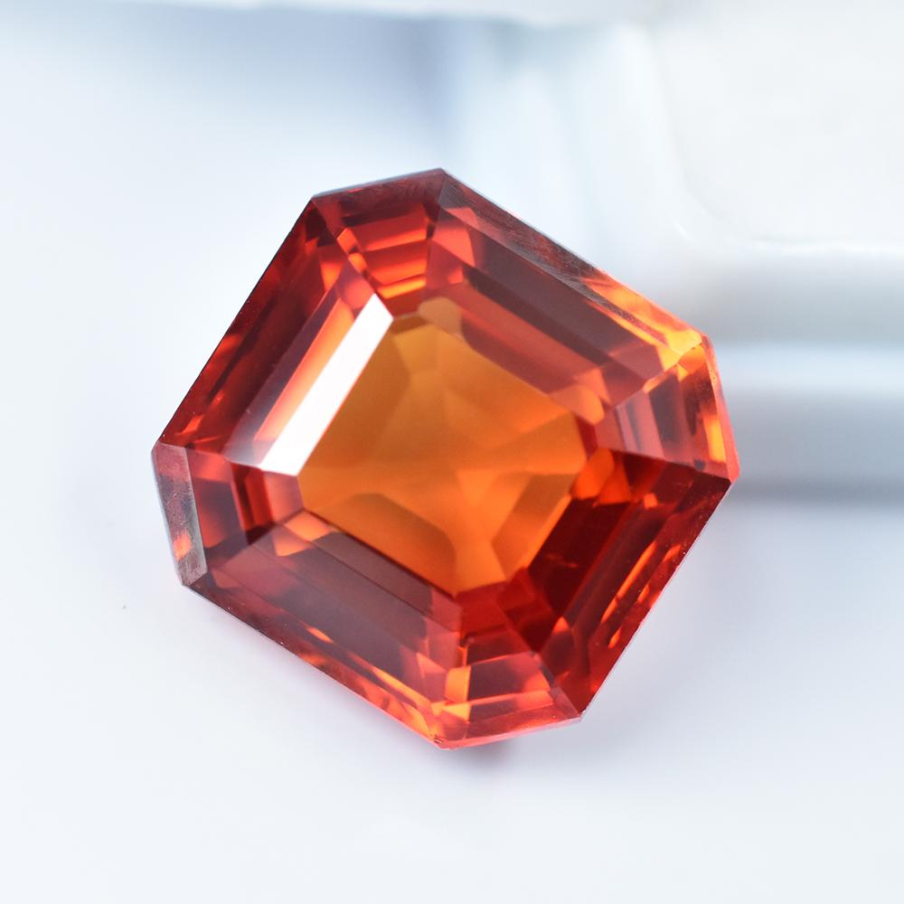 Certified Orange Sapphire 18 Ct Natural Square Cut Rare Ring Size Loose Gemstone