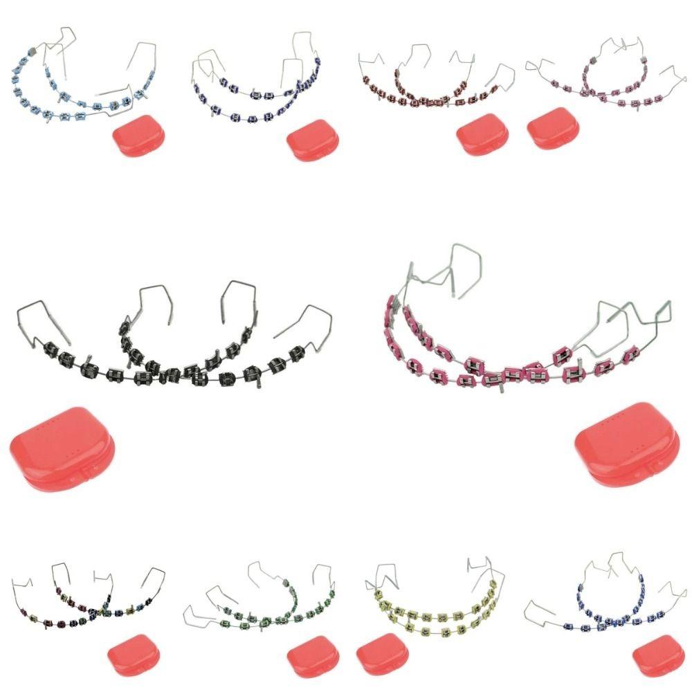 with Box Temporary Tooth Decoration with Metal Wires Metal Bracket Orthodontic Ligature Ties Teeth