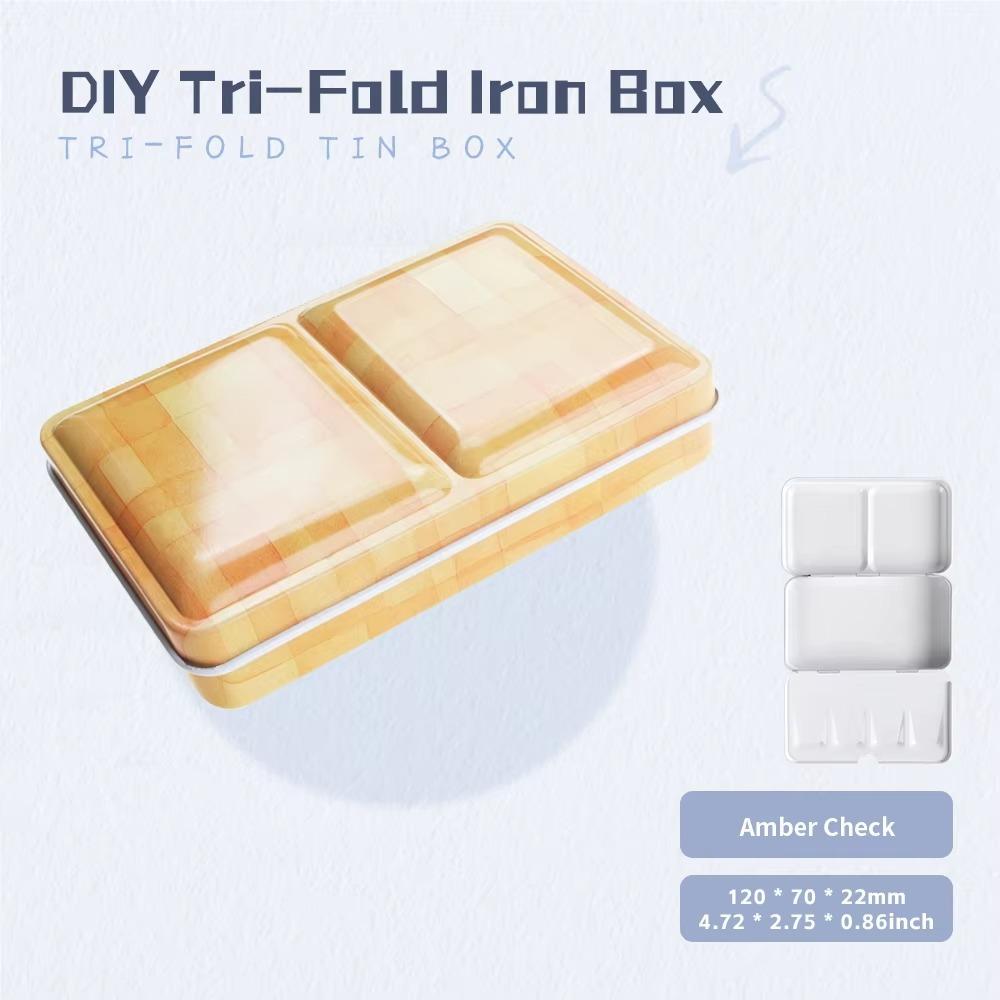 Empty Folding Iron Case Foldable Watercolor Paint Box Portable Art Supplies Box  Watercolor Paint