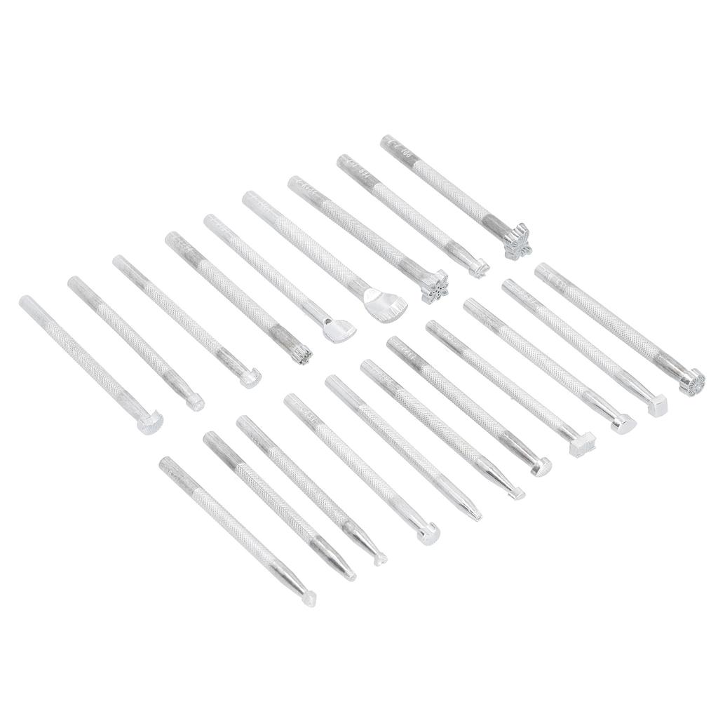 20Pcs Leather Stamp Punch Stamping Carving Pattern Making Tool Leathercraft Embossing Mold