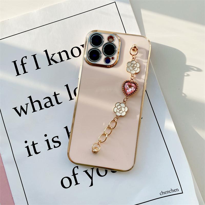 Мягкий силиконовый чехол для телефона Honor 9X 90 X6A X8B Redmi 12 13C 14C Note10 Note13 Note 14 Poco C65 C75 с браслетом Flower Love Gem Covers