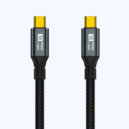 Двойной кабель Type-C PD для быстрой зарядки, 100 Вт, высокий ток, стабильный выход, 8K HD-совместимый кабель для быстрой передачи данных, зарядный кабель