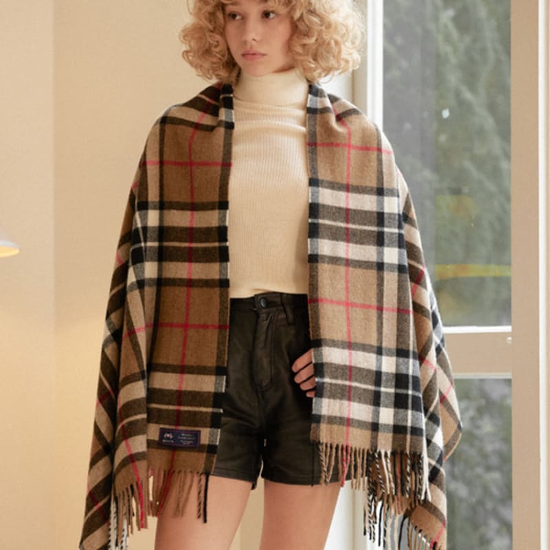 ШАЛЬ ИЗ МЕРИНОСОВОЙ ШЕРСТИ ABRAHAM MOON 70 см - Верблюжий Томпсон