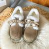 Women's Large Size Soft Sole Heightening Winter Warm Fur One Anti-slip Snow Boots Plush Lined Ankle Boots Outdoor Sports Furry Cotton Shoes