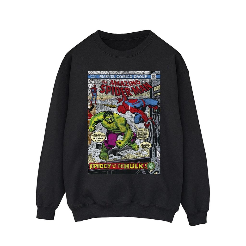 Marvel Mens Spider-Man VS Hulk Cover Sweatshirt