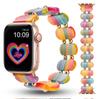 Resin Strap for Apple Watch Strap 41mm 40 44mm 45 42 Women's Elastic Ring Strap Metal Bead Suitable for iWatch Series 9/8/6/5/se
