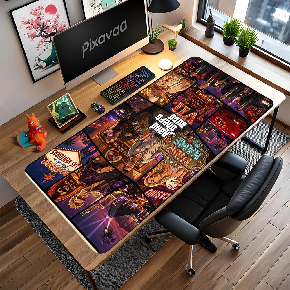 Grand Theft Auto Customized Name Mouse Pad Gaming Laptop Mouse Pad Office Mouse Mats Non-Slip Rubber Bottom Computer Decor Item Office Use