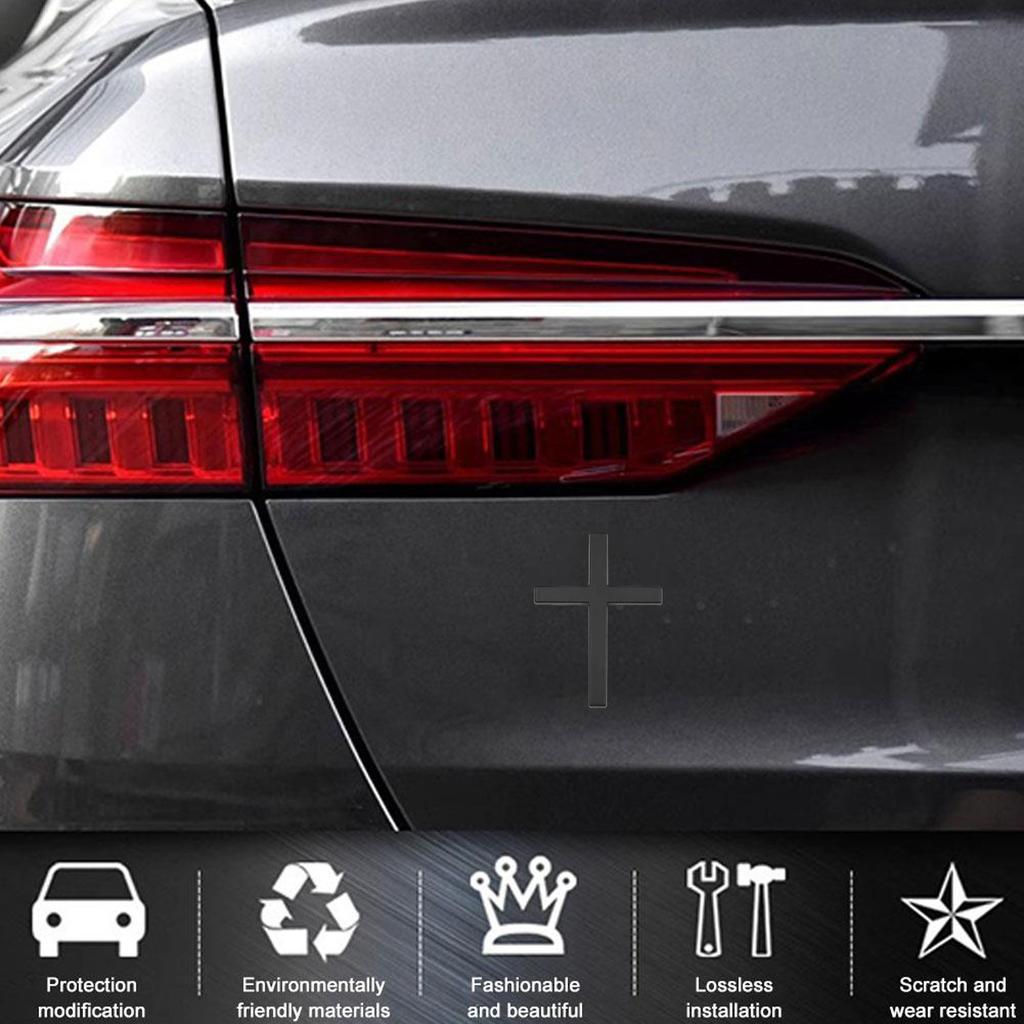 Cross Model Car Stickers Durable Zinc Alloy 3D Waterproof Scratch Cover for Auto Body Decoration