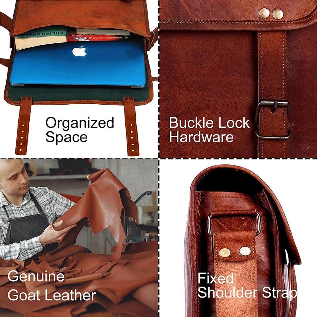 Винтажная коричневая кожаная сумка-мессенджер на плечо, сумка для ноутбука, портфель