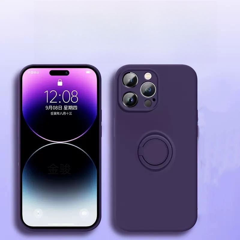 Подходит для чехла для мобильного телефона iPhone 16 Apple 15 Жидкий силикон Креативное кольцо-подставка 14 Отверстие для семени Полная защита Защитный чехол