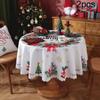 Tablecloth 2PCS Christmas Day Decoration Waterproof and Oilproof Dining Table Cloth Polyester Decoration