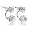 Women Jewelry  Double Beaded Rhinestone Crystal Stud Earrings