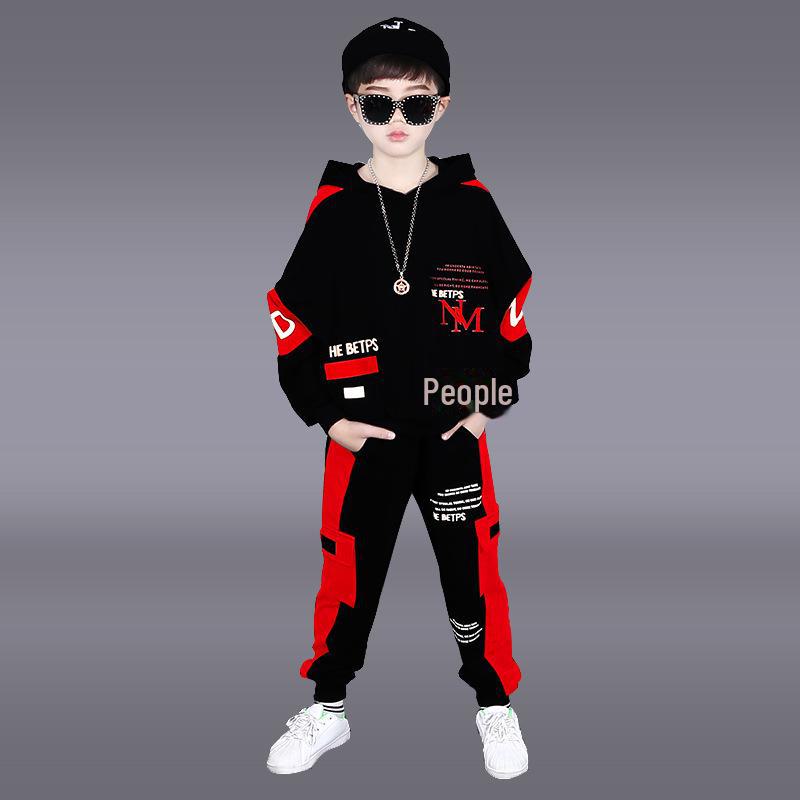 Стильный костюм «Четыре сезона» для мальчиков, весна-осень, красивые спортивные худи для детей среднего и старшего возраста, двухпредметный